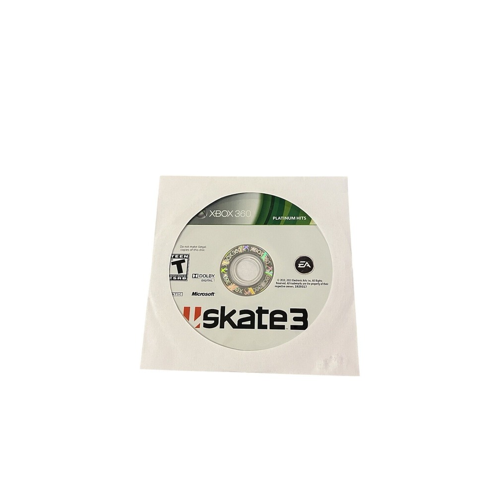 Skate 3 Xbox 360 Platinum‎ Hits EA Sports Video Game Disc Only NTSC Teen Rating